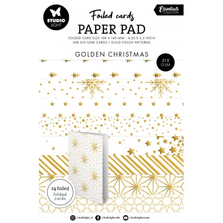 Studio Light FOILED CARDS PAPER PAD GOLD - 24 cartes doubles