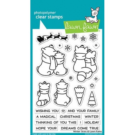 LAWN FAWN WINTER SKIES STAMPS