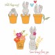 Sizzix • CLEAR STAMPS by Catherine Pooler - Bunny Bits & Blooms