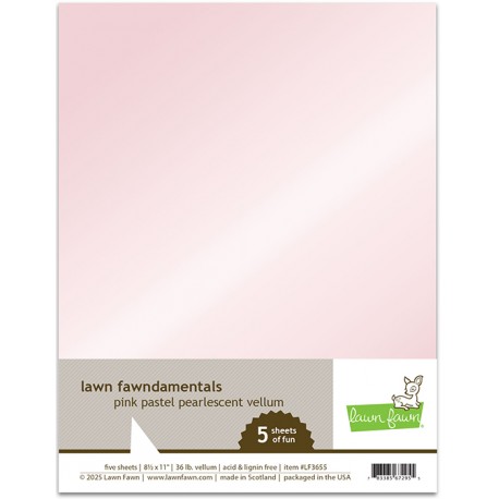 LAWN FAWN CARDSTOCK VELLUM PINK PASTEL PEARLESCENT