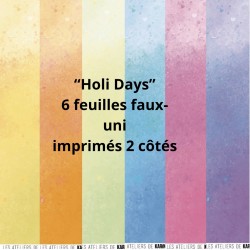 LES ATELIERS DE KARINE "HOLI DAY" 6 FAUX-UNIS 30X30cm