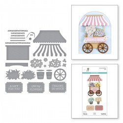 SPELLBINDERS FLOWER CART Etched Dies