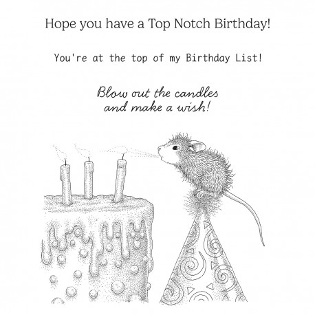 SPELLBINDERS - HOUSE MOUSE TOP NOTCH BIRTHDAY CLING RUBBER STAMP