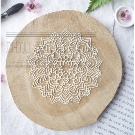 CHOU & FLOWERS POCHOIR FLEUR MANDALA 1 "VIBRATIONS"