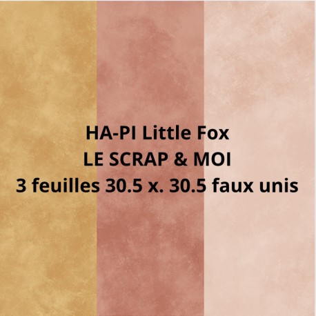 HA-PI SET DE 3 COULEURS UNIS "LE SCRAP & MOI", 30,5 x 30,5cm