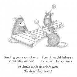 SPELLBINDERS - HOUSE MOUSE MUSIC TO MY EARS CLING RUBBER STAMP