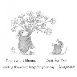 SPELLBINDERS - HOUSE MOUSE RARE BLOOM CLING RUBBER STAMP