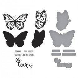 Spellbinders BETTERPRESS WILDFLOWERS PRESS PLATE & DIE BUTTERFLY SILHOUETTES