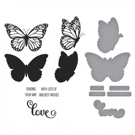 Spellbinders BETTERPRESS WILDFLOWERS PRESS PLATE & DIE BUTTERFLY SILHOUETTES