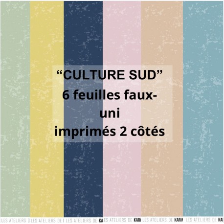 LES ATELIERS DE KARINE "CULTURE SUD" 6 FAUX-UNIS 30X30cm