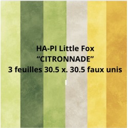 HA-PI SET DE 3 COULEURS UNIS "CITRONNADE", 30,5 x 30,5cm