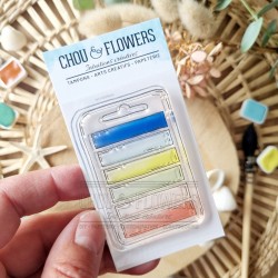CHOU & FLOWERS TAMPONS CLEAR ETIQUETTE "REVE AZUR"