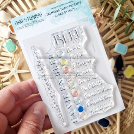 CHOU & FLOWERS TAMPONS CLEAR BLEU COMME "REVE AZUR"