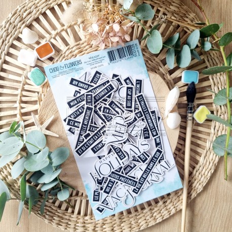CHOU & FLOWERS DIE CUTS JOLIES PHRASES SUD "REVE AZUR"