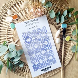 CHOU & FLOWERS POCHOIR A6 AJOURE "REVE AZUR"