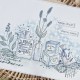 CHOU & FLOWERS POCHOIR A6 GEOMETRIQUE "REVE AZUR"