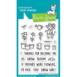 LAWN FAWN CLEAR STAMPS - GARDEN MOUSE