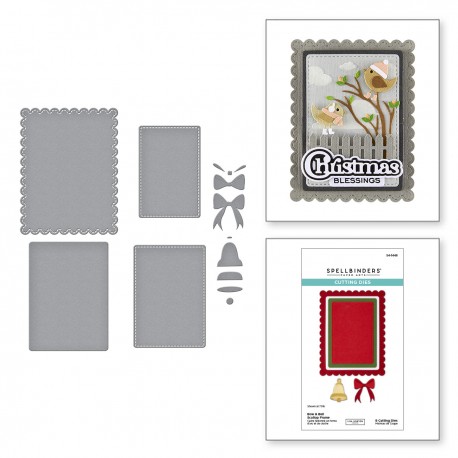 SPELLBINDERS BOW and BELL SCALLOP FRAME ETCHED DIES