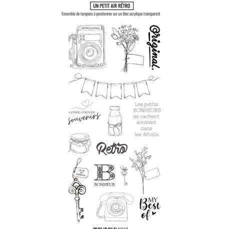 LES ATELIERS DE KARINE "VINTAGE JOURNAL" Tampon Clear UN PETIT AIR RETRO
