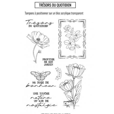 LES ATELIERS DE KARINE "VINTAGE JOURNAL" Tampon Clear TRESORS DU QUOTIDIEN