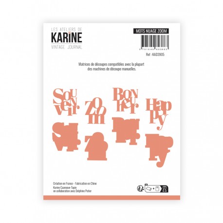LES ATELIERS DE KARINE "VINTAGE JOURNAL" DIES MOTS NUAGE ZOOM