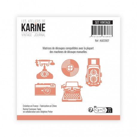 LES ATELIERS DE KARINE "VINTAGE JOURNAL" DIES SET VINTAGE
