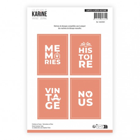 LES ATELIERS DE KARINE "VINTAGE JOURNAL" DIE exclusif CARTE à CREER HISTOIRE