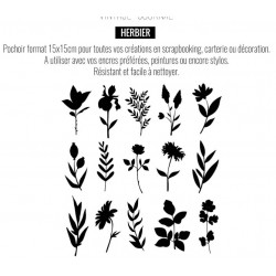 LES ATELIERS DE KARINE "VINTAGE JOURNAL" POCHOIR HERBIER