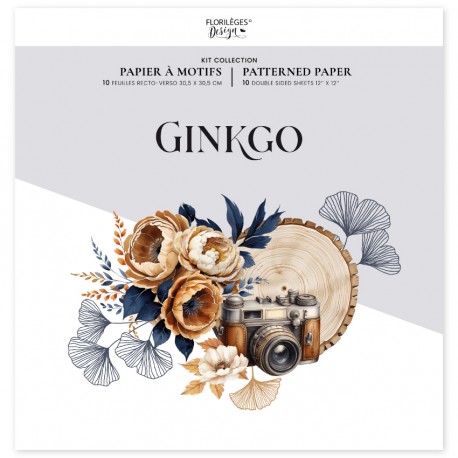 FLORILEGES DESIGN KIT IMPRIMES, 30,5 x 30,5 cm "GINKGO"