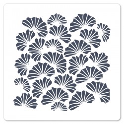 FLORILEGES DESIGN15 X 15 cm POCHOIR FOND GINKGO