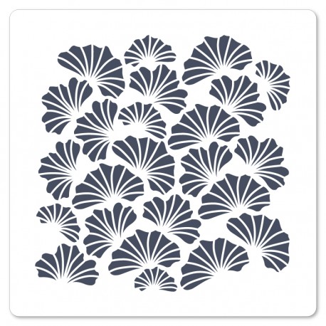 FLORILEGES DESIGN15 X 15 cm POCHOIR FOND GINKGO