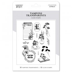 FLORILEGES DESIGN TAMPONS CLEAR CARPE DIEM "GINKGO"
