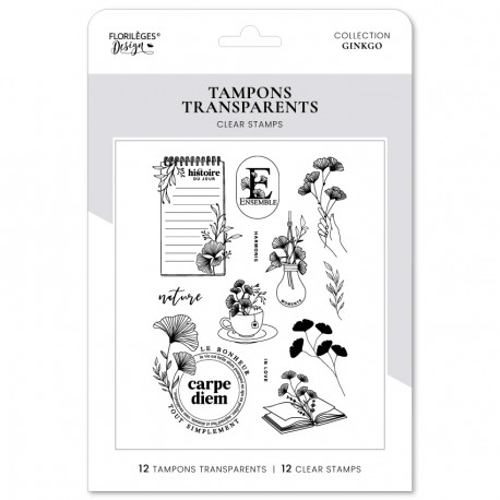 FLORILEGES DESIGN TAMPONS CLEAR CARPE DIEM "GINKGO"