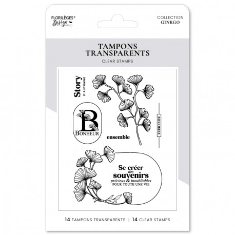FLORILEGES DESIGN TAMPONS CLEAR STORY D'AUTOMNE "GINKGO"