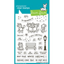 LAWN FAWN CLEAR STAMPS - CAROLING MICE