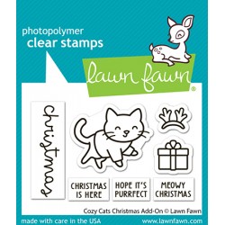 LAWN FAWN CLEAR STAMPS - COZY CATS CHRISTMAS ADD-ON
