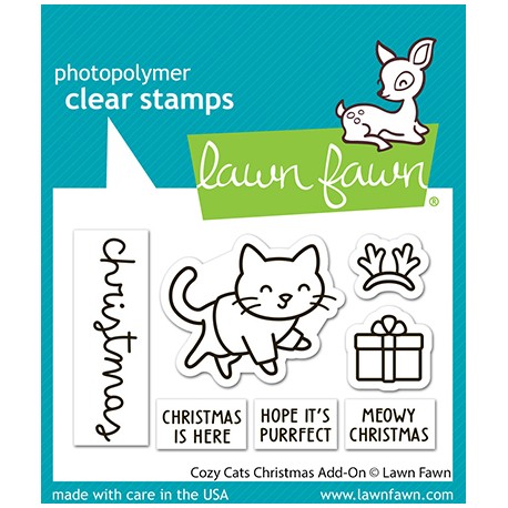 LAWN FAWN CLEAR STAMPS - COZY CATS CHRISTMAS ADD-ON