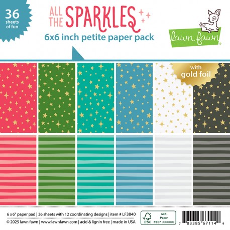 LAWN FAWN PAPER PAD ALL THE SPARKLES 15X15 cm