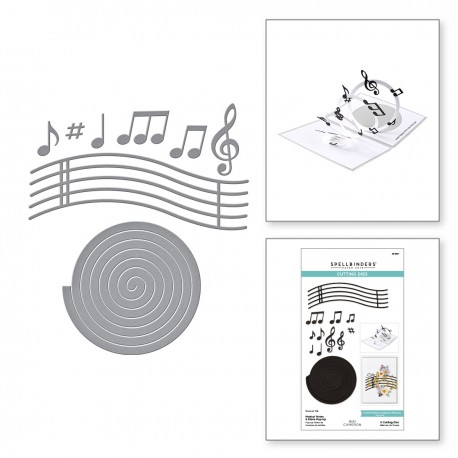 SPELLBINDERS MUSICAL NOTES and STAVE POP-UP Etched Dies