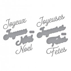 SPELLBINDERS FRENCH CHRISTMAS SENTIMENTS Etched Dies