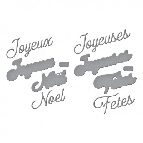 SPELLBINDERS FRENCH CHRISTMAS SENTIMENTS Etched Dies