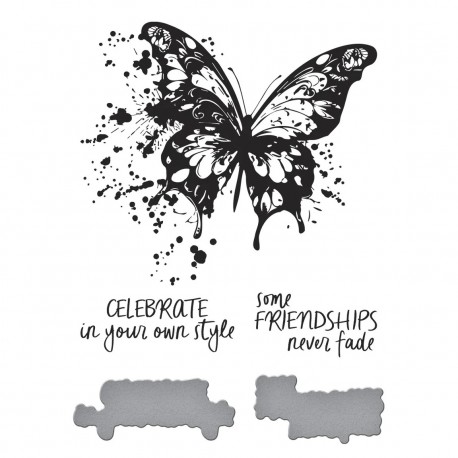 Spellbinders BETTERPRESS BUTTERFLY SPLATTER - BETTERPRESS PLATE & DIE SET