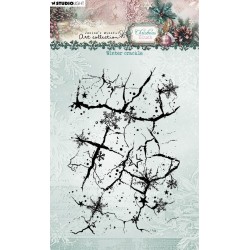 STUDIO LIGHT CHRISTMAS BLUSH WINTER CRACKLE CLEAR STAMP BUTTERFLY