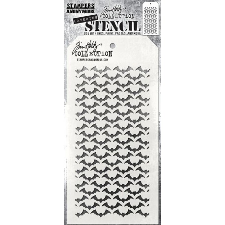 Tim Holtz Layering Stencils, BATGROUND