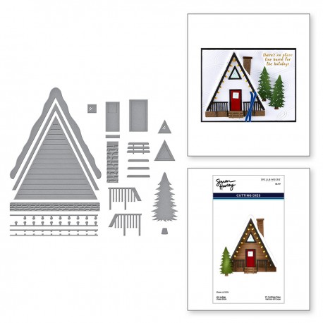 SPELLBINDERS SKI LODGE ETCHED DIES FROM THE SKI-SON'S GREETINGS COLLECTION BY SIMON HURLEY
