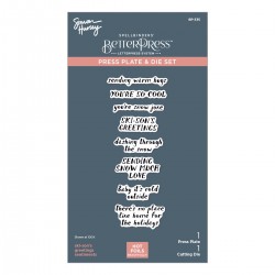 Spellbinders BETTERPRESS SKI-SON'S GREETINGS SENTIMENTS SIMON HURLEY