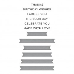 Spellbinders BETTERPRESS IT'S YOUR DAY SENTIMENT STRIPS