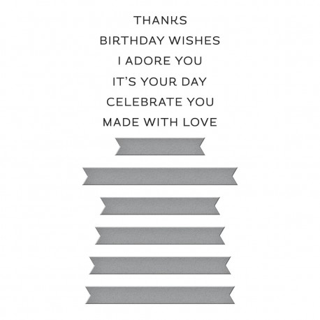 Spellbinders BETTERPRESS IT'S YOUR DAY SENTIMENT STRIPS