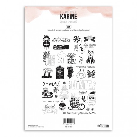 LES ATELIERS DE KARINE "CARNET ENCHANTé" Tampon Clear A4 JOY