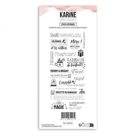 LES ATELIERS DE KARINE "CARNET ENCHANTé" Tampon Clear TEXTES CELEBRER